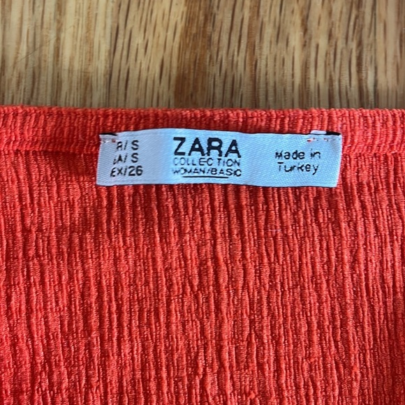 ZARA orange/ red orange twist knot crop top size small - Picture 2 of 5